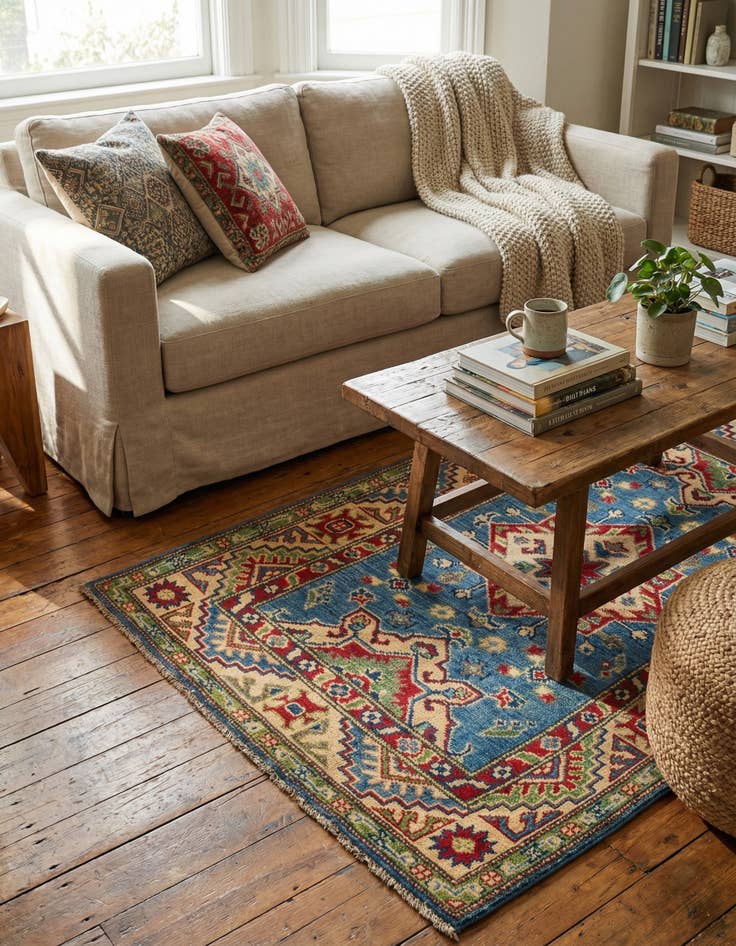 Detail image of 2' 8 x 4' 2  Hand Knotted Kazak Rug