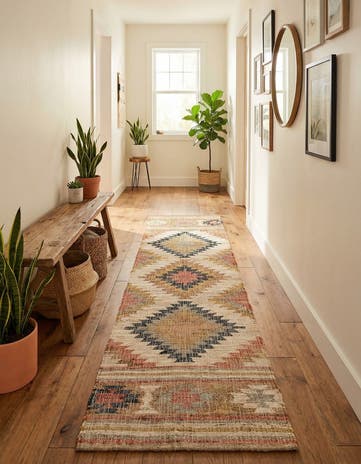 Hand Woven Kilim Jute Runner Rug