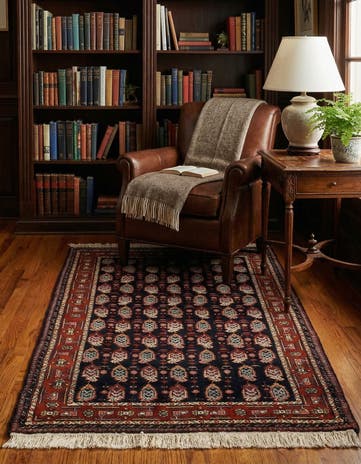 3' 2 x 4' 10 Hand Knotted Bokhara Oriental Wool Rug