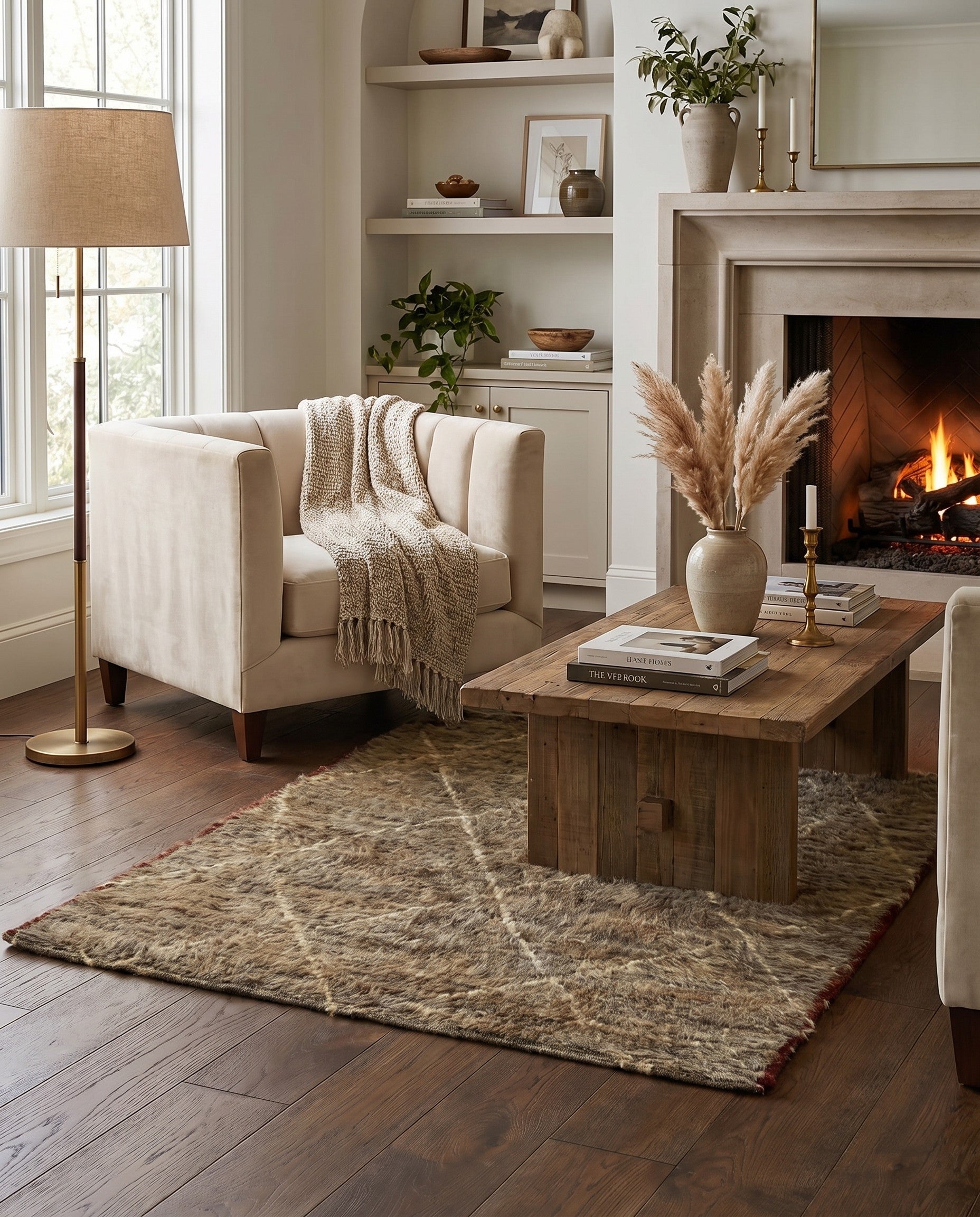 4' 6 x 5' Hand Knotted Darya Wool Square Rug