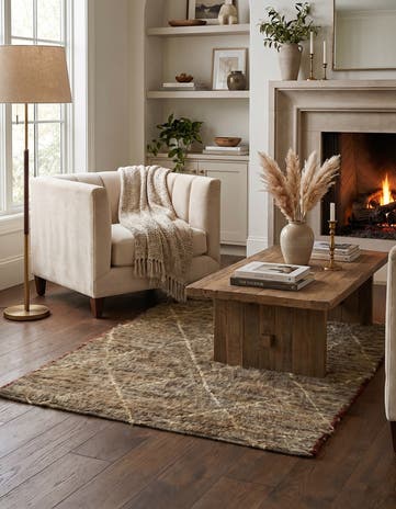 4' 6 x 5' Hand Knotted Darya Wool Square Rug