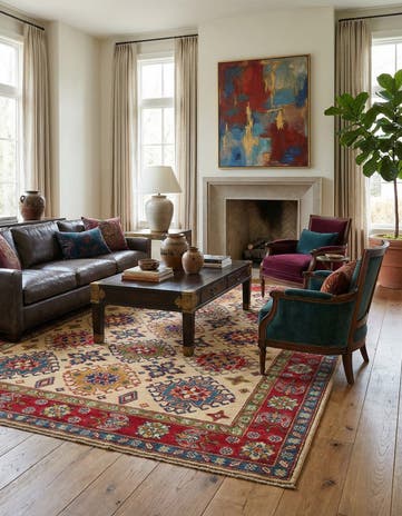 5' x 6' 7 Hand Knotted Kazak Rug
