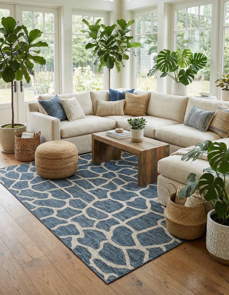 Detail image of 9' x 12'  Washable Safari Indoor / Outdoor Rug