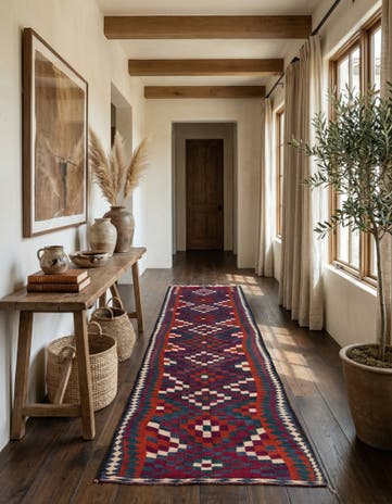 5' x 10' Hand Woven Kilim Fars Wool Runner Rug