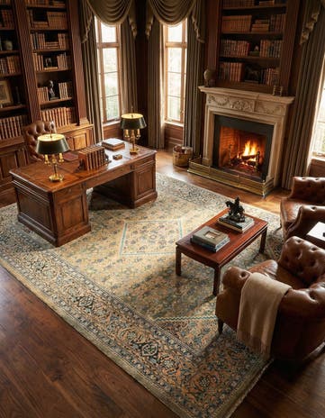 9' 10 x 13' 4 Hand Knotted Farahan Persian Wool Rug