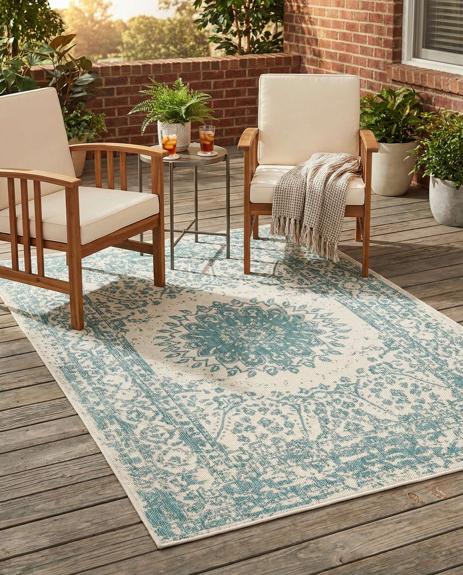 4' x 6' Easy-Clean Traditional Indoor / Outdoor Rug