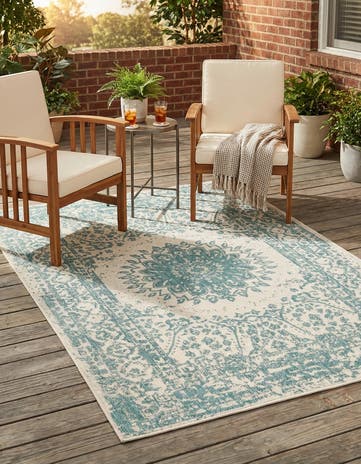 4' x 6' Easy-Clean Traditional Indoor / Outdoor Rug