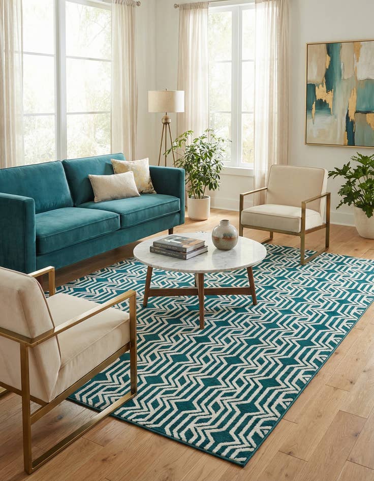 Detail image of 5' 3 x 8' Vince Camuto Rug