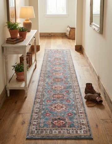 2' 7 x 12' Washable Timeless Runner Rug