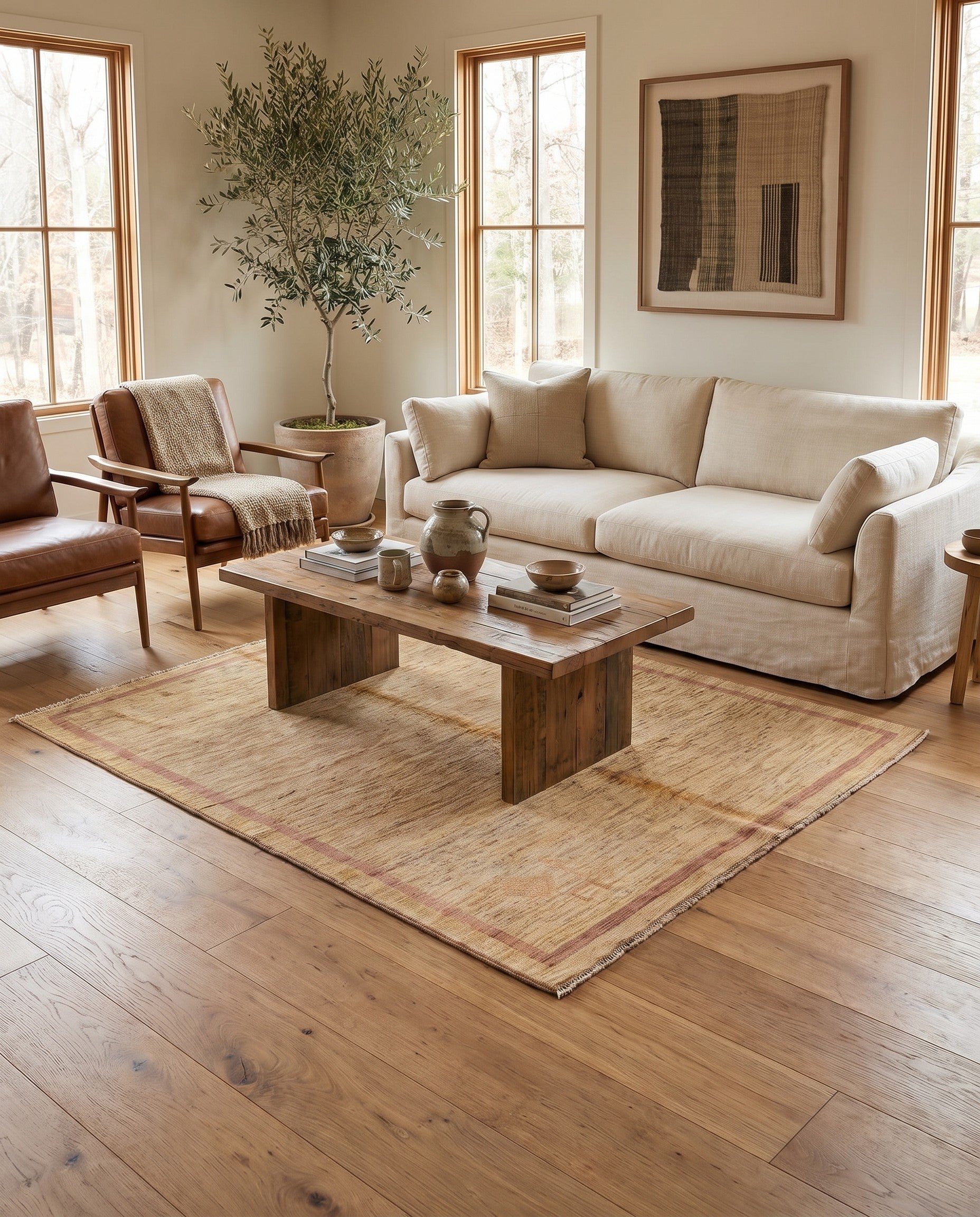 4' 9 x 6' 5 Hand Knotted Modern Ziegler Rug
