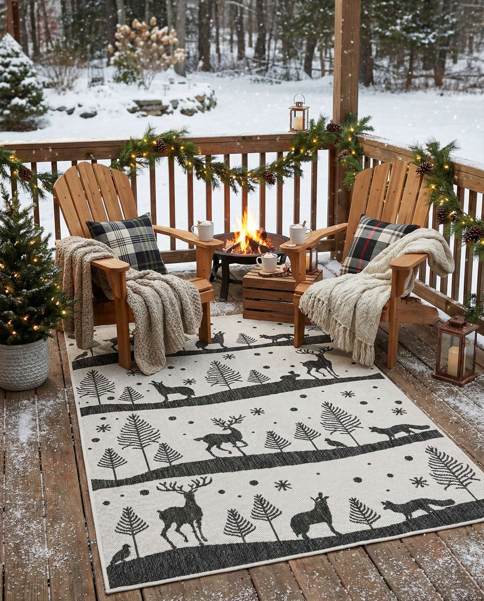 4' x 6' Easy-Clean Holiday Indoor / Outdoor Rug