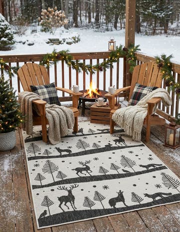 4' x 6' Easy-Clean Holiday Indoor / Outdoor Rug