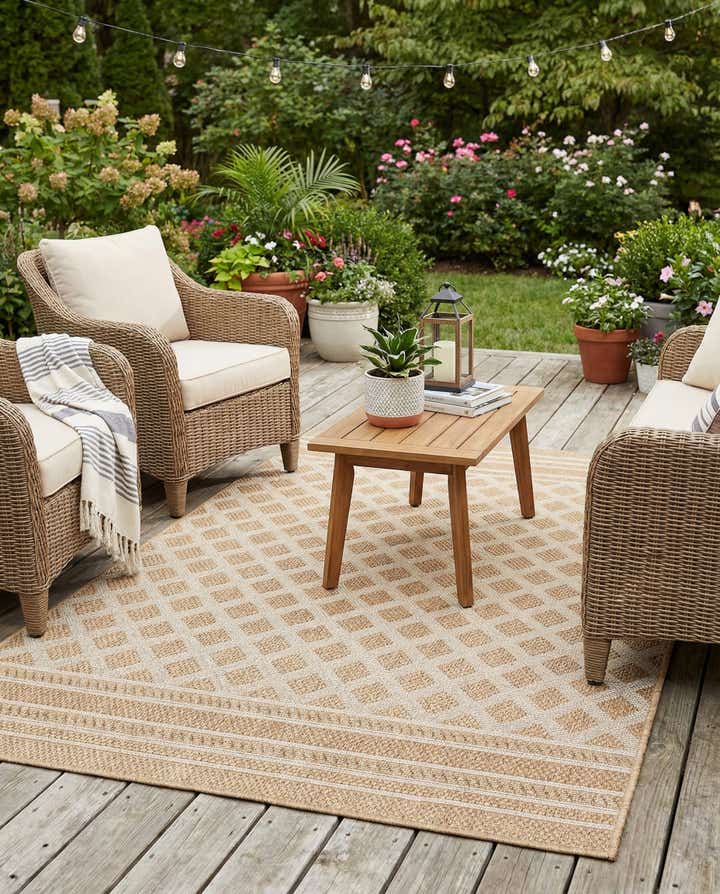 4' 1 x 6' 1 Easy-Clean Trellis Indoor / Outdoor Rug