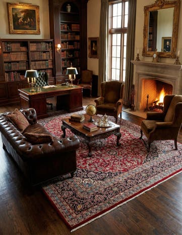 9' 10 x 12' 6 Hand Knotted Kashan Persian Wool Rug