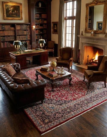 9' 10 x 12' 6 Hand Knotted Kashan Persian Wool Rug