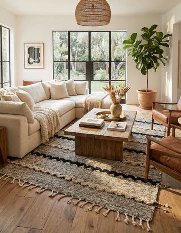 6' 6 x 9' 7 Hand Knotted Moroccan Wool Rug