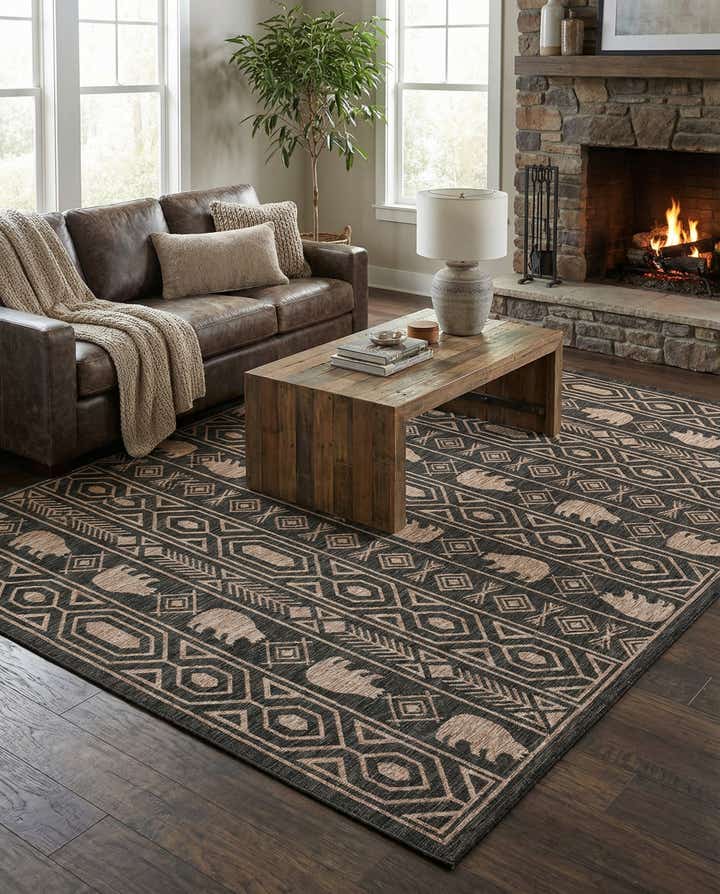 9' x 12' Easy-Clean Southwestern Indoor / Outdoor Rug