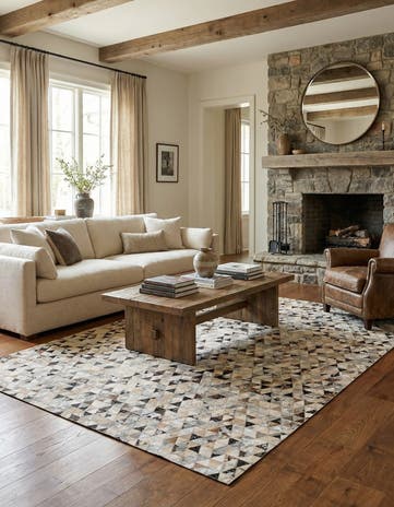 5' 3 x 7' 6 Cowhide Stocks Rug