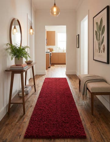 2' 7 x 10' Solid Shag Runner Rug