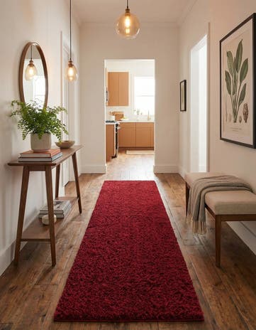 2' 7 x 10' Solid Shag Runner Rug