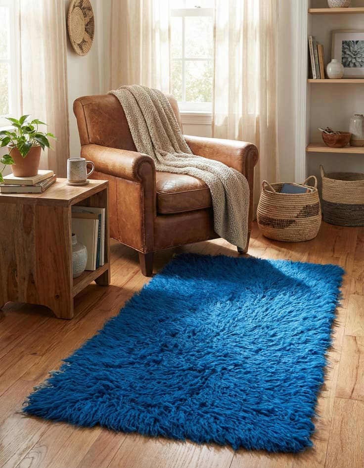 Detail image of  2' 5 x 4' 9  Hand Knotted Moroccan Wool Rug