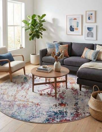 Gray Starlight Round Rug