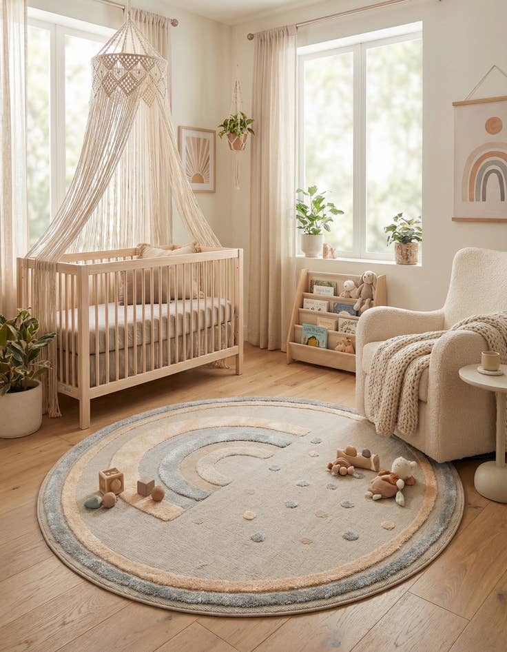 Detail image of 7' x 7' Whimsy Kids Round Rug