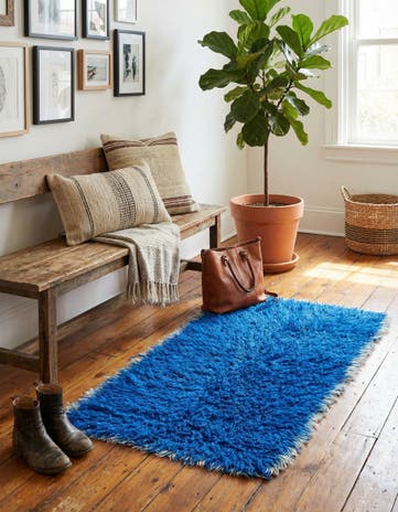 2' 2 x 4' 7 Hand Knotted Moroccan Wool Runner Rug