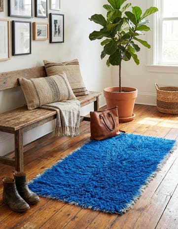 2' 2 x 4' 7 Hand Knotted Moroccan Wool Runner Rug