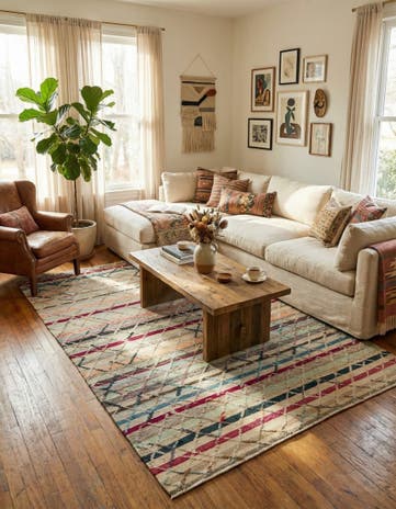 6' 5 x 9' 9 Hand Knotted Darya Wool Rug