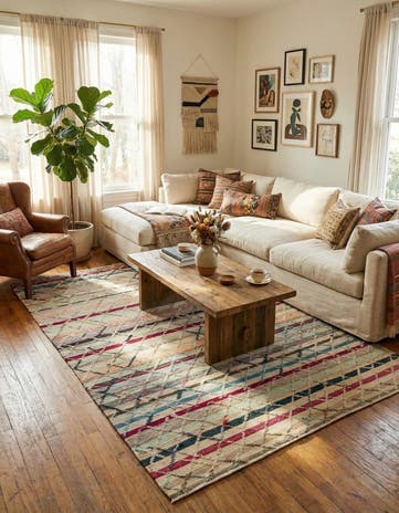 6' 5 x 9' 9 Hand Knotted Darya Wool Rug