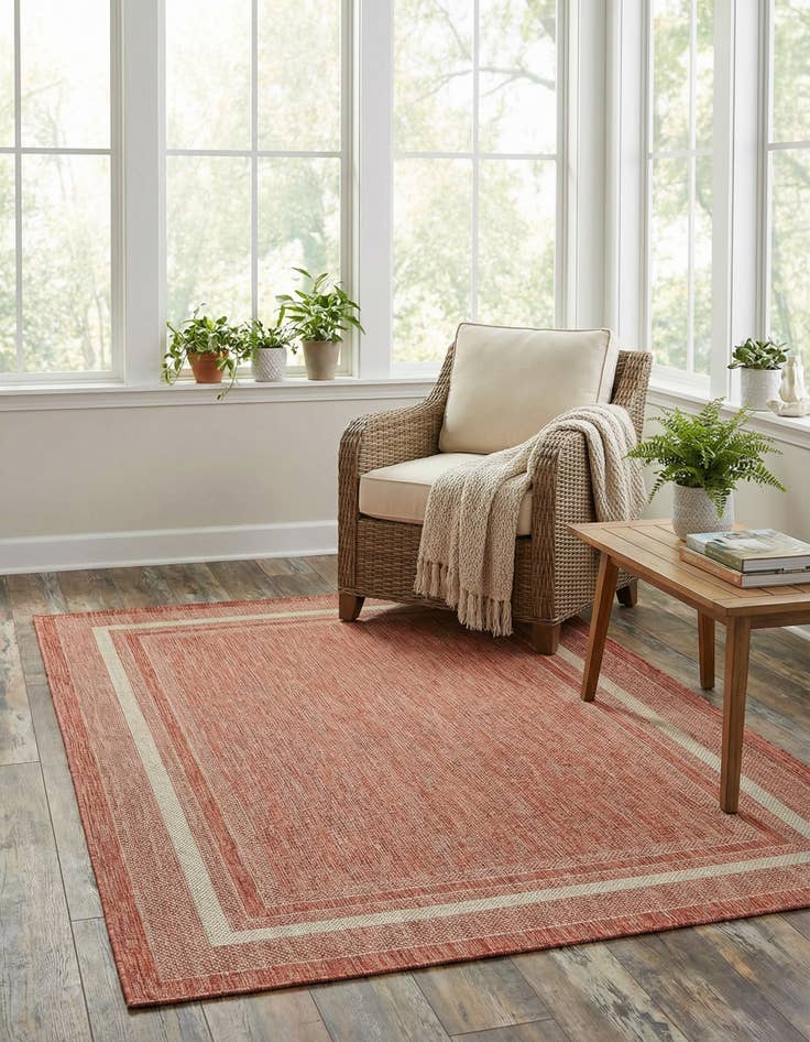 Detail image of 4' x 6'  Washable Border Indoor / Outdoor Rug