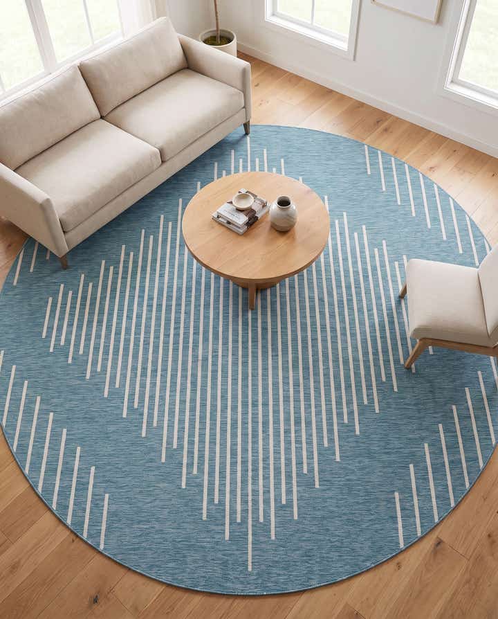 10' 8 x 10' 8 Easy-Clean Modern Indoor / Outdoor Round Rug
