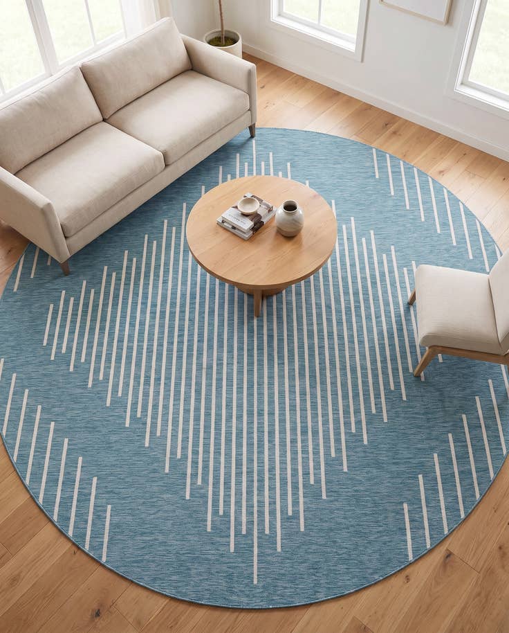 Detail image of 10' 8 x 10' 8 Easy-Clean Modern Indoor / Outdoor Round Rug