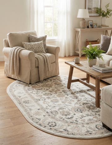 Ivory Aurelia Oval Rug