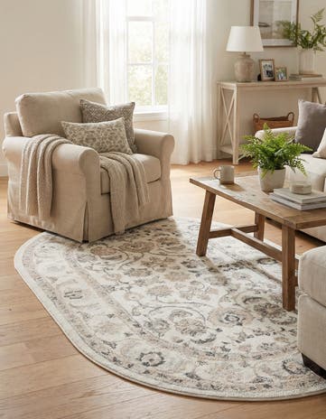 Ivory Aurelia Oval Rug