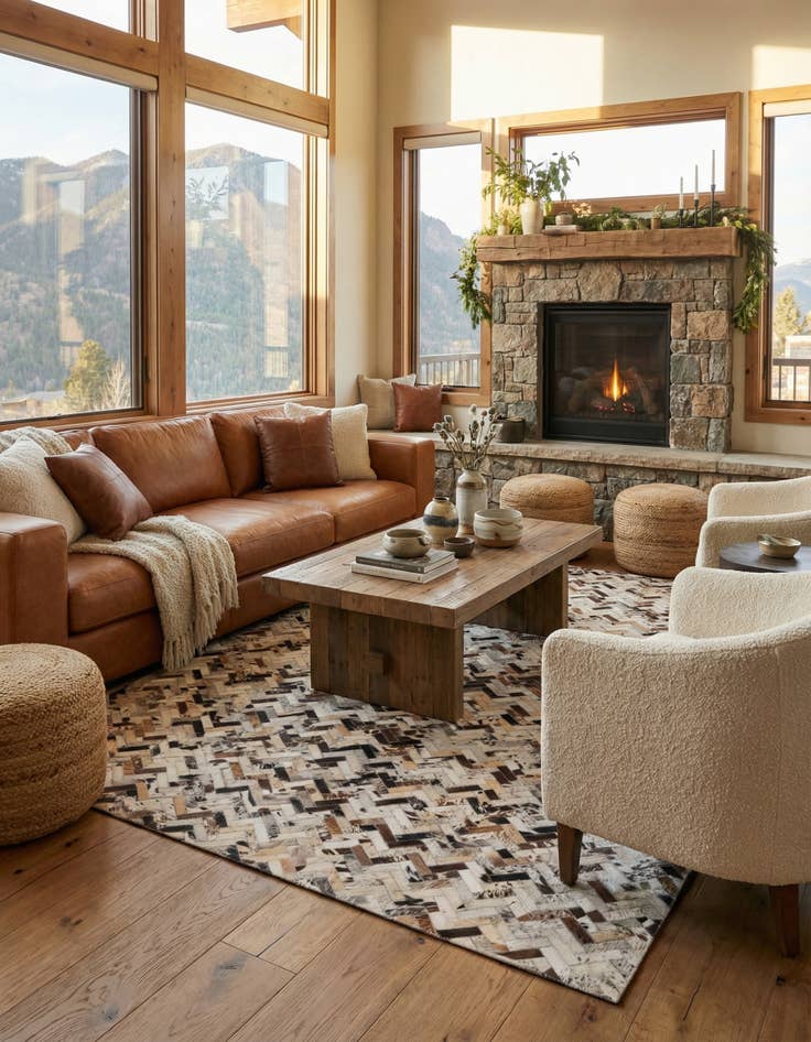 Detail image of 5' x 7' 9 Cowhide Rug