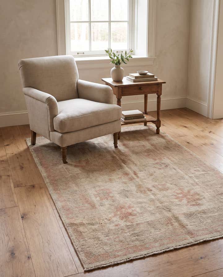 4' 2 x 6' 3 Hand Knotted Oushak Wool Rug