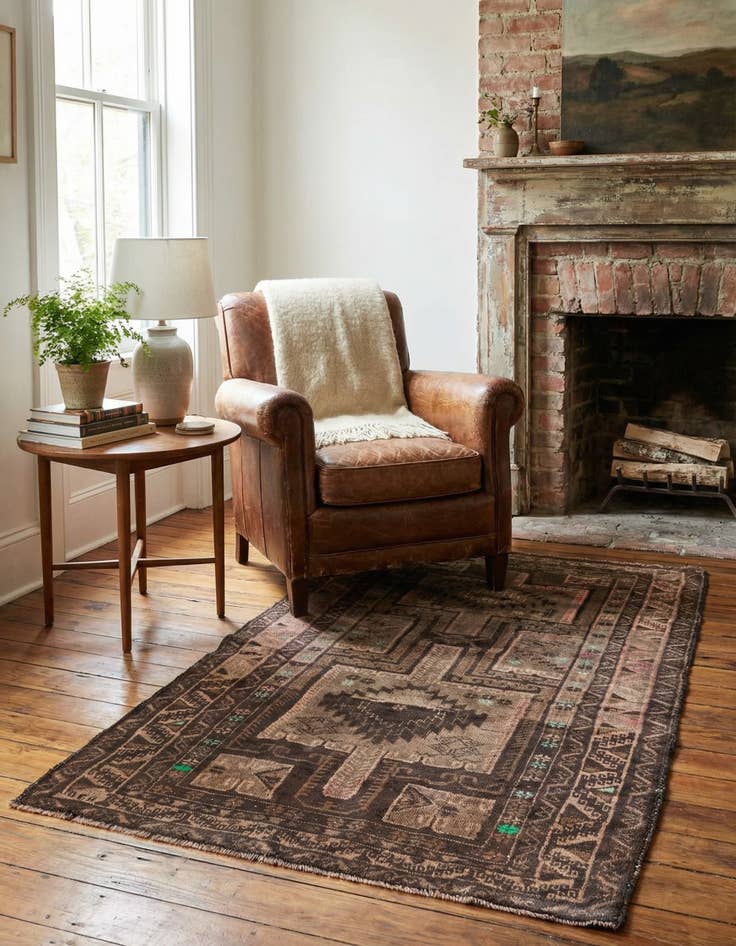 Detail image of  3' 4 x 6' 3  Hand Knotted Ultra Vintage Persian Wool Rug