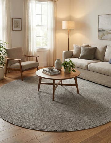7' 10 x 7' 10 Easy-Clean Solid Indoor / Outdoor Round Rug