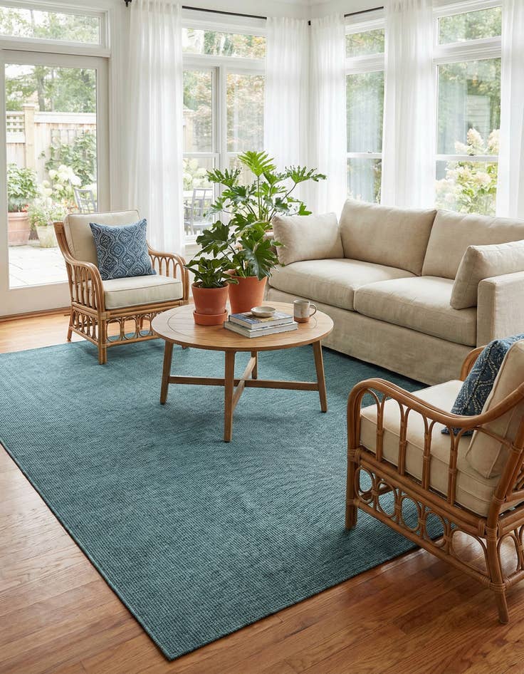 Detail image of 10' x 10'  Washable Solid Indoor / Outdoor Square Rug