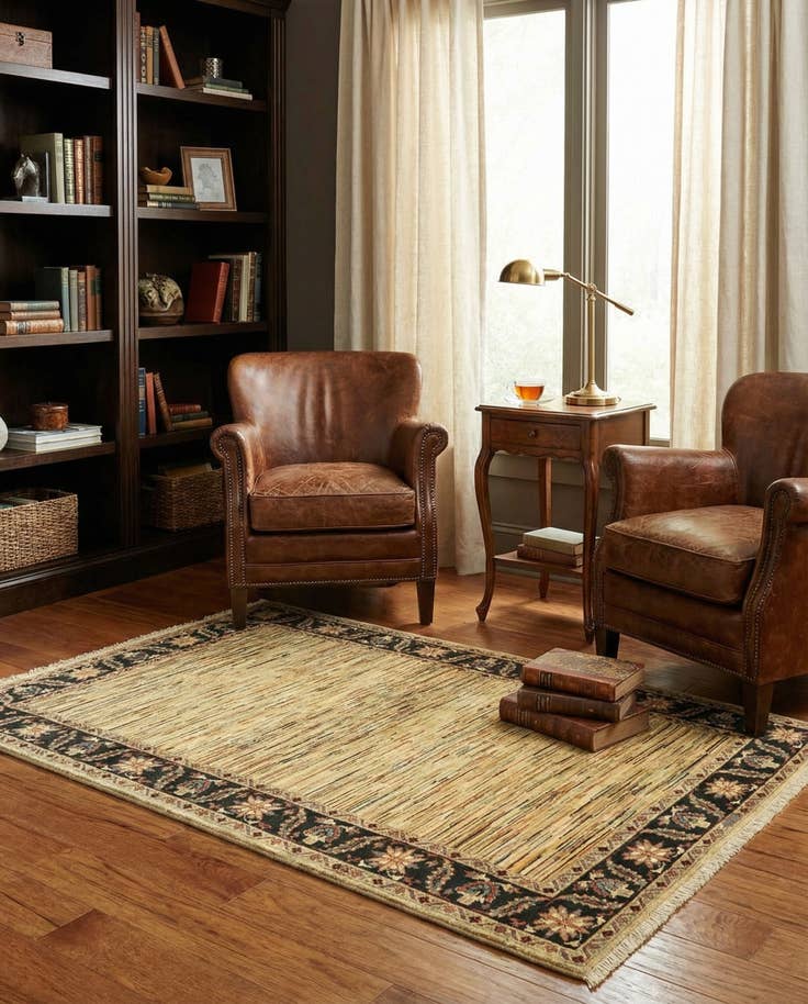 Detail image of 4' 2 x 6' Hand Knotted Darya Rug