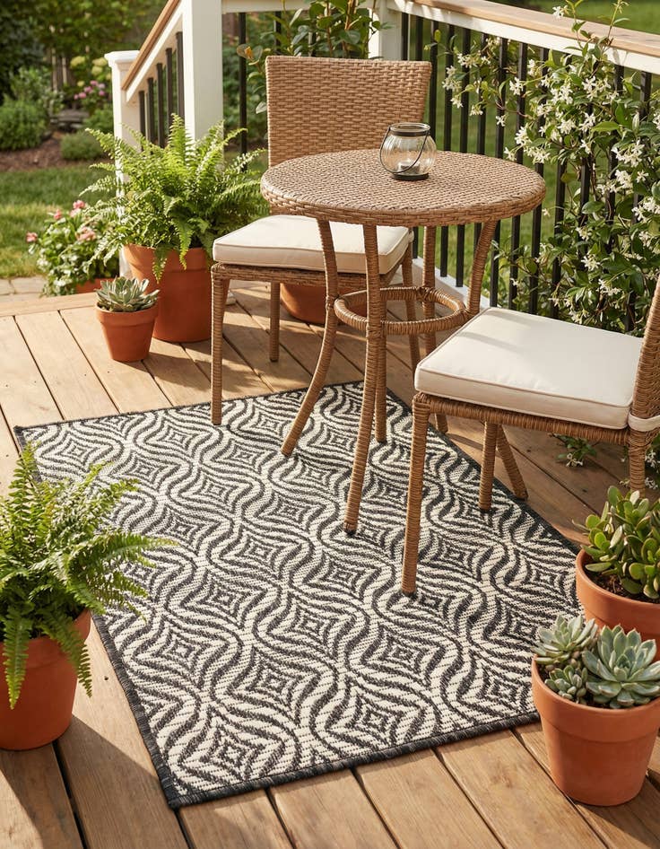 Detail image of 2' x 3'  Washable Trellis Indoor / Outdoor Rug
