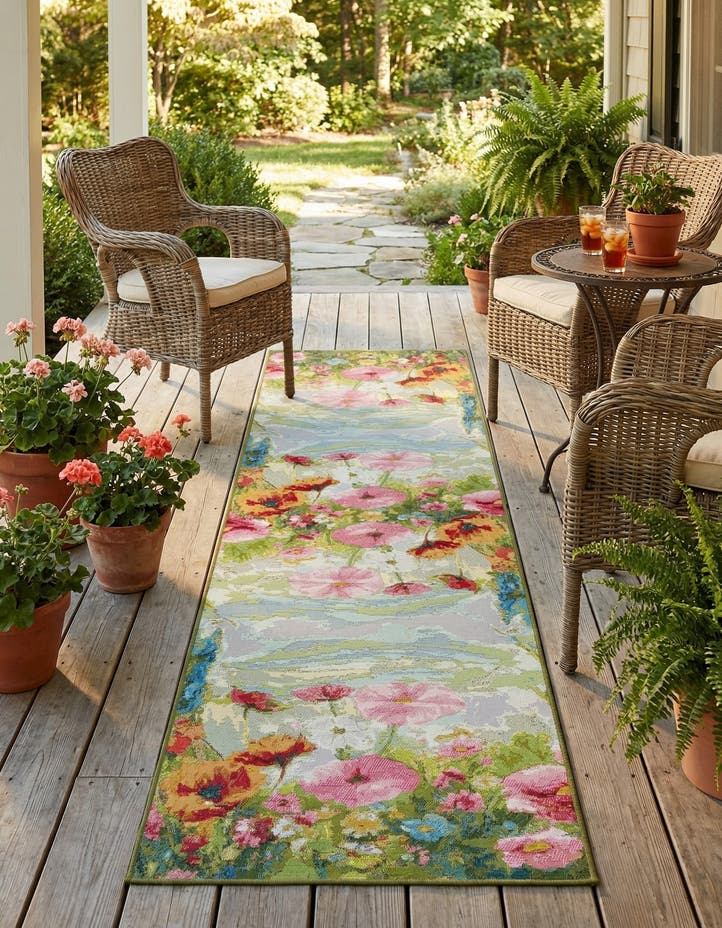 2' 7 x 10' Easy-Clean Botanical Indoor / Outd...