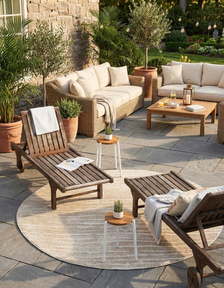 Detail image of  8' x 8'  Washable Sabrina Soto Ola Indoor / Outdoor Round Rug