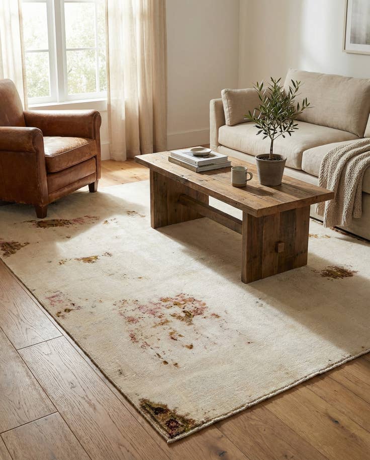 Detail image of 6' 5 x 7' 8 Hand Knotted Ultra Vintage Persian Wool Rug