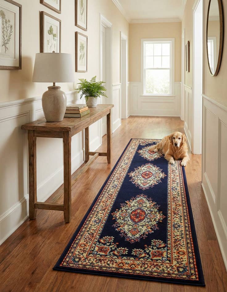 Detail image of 2' 7 x 10' Mashad Design Runner Rug