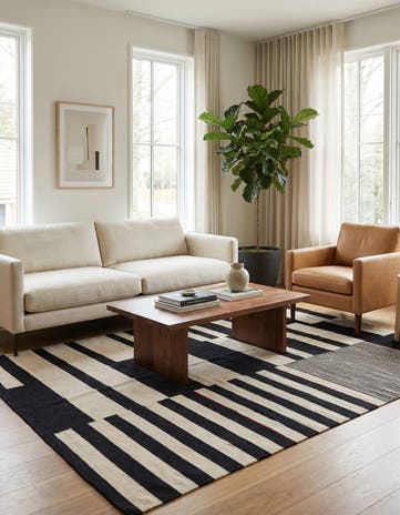 5' 8 x 7' 9 Hand Woven Kilim Modern Wool Rug