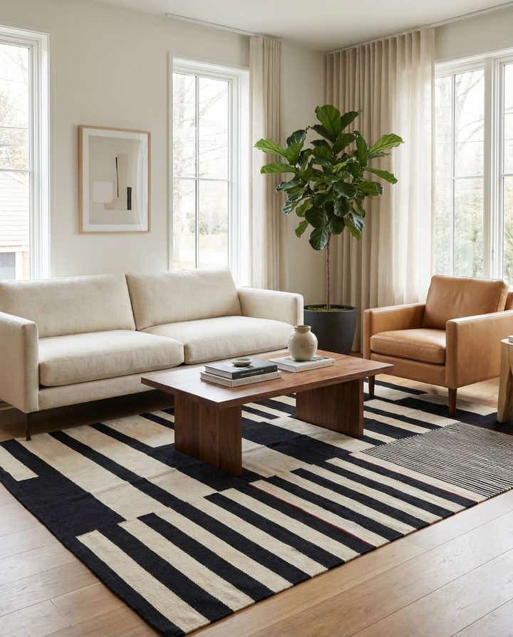 5' 8 x 7' 9 Hand Woven Kilim Modern Wool Rug