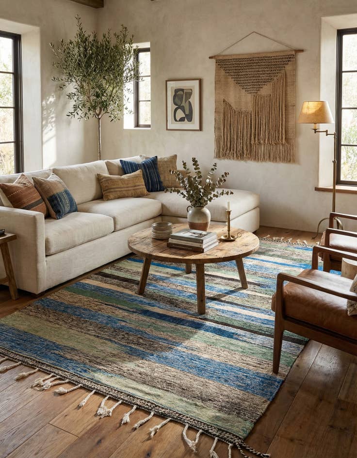 Detail image of 6' 6 x 9' 10 Hand Knotted Moroccan Wool Rug